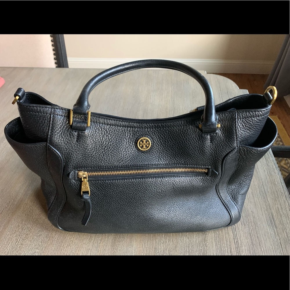 Tory Burch Frances Satchel - black leather